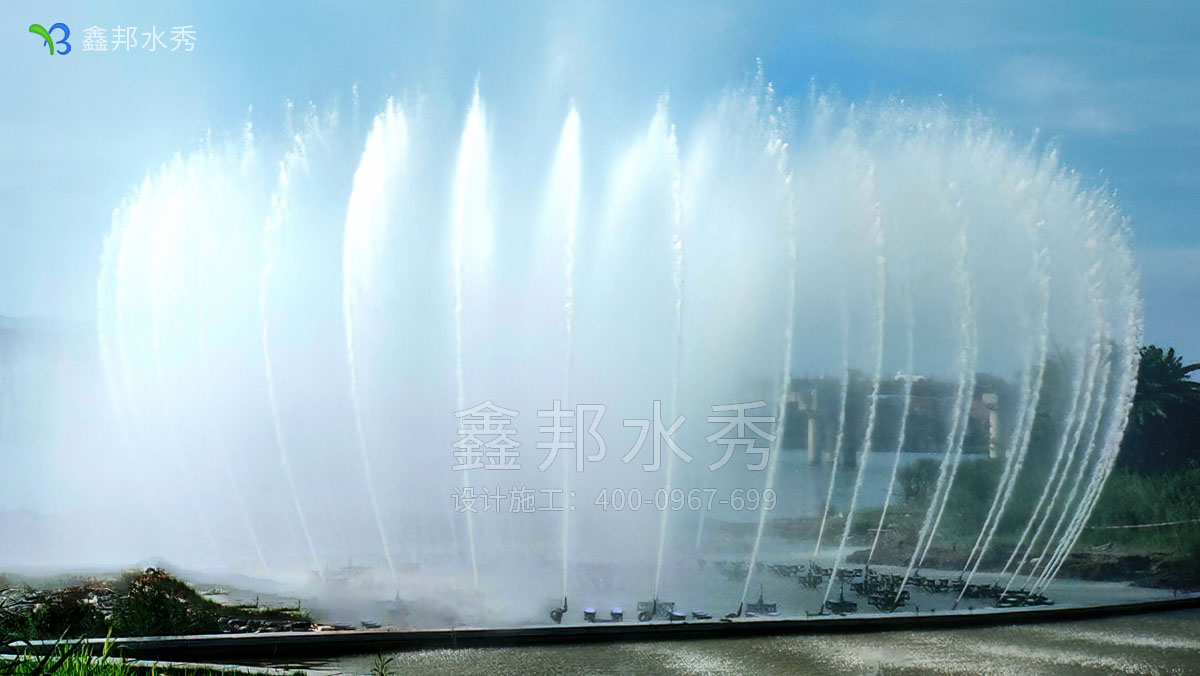 【湖泊喷泉】四川成都金堂湖泊喷泉水景