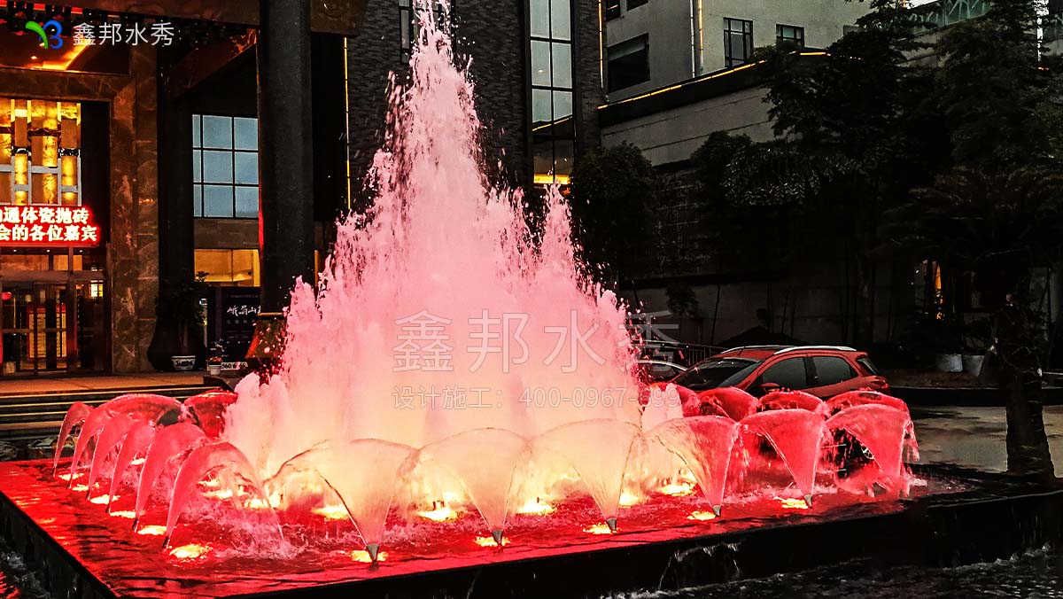 【水池喷泉】四川乐山酒店入口水池喷泉