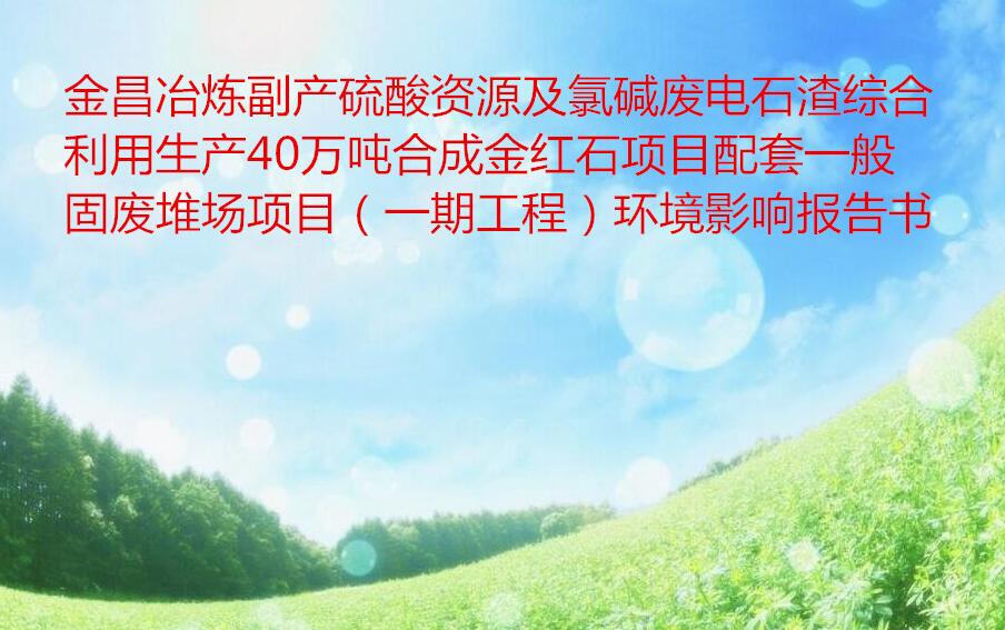 金昌冶炼副产硫酸资源及氯碱废电石渣综合利用生产40万吨合成金红石项目配套一般固废堆场项目（一期工程）环境影响报告书