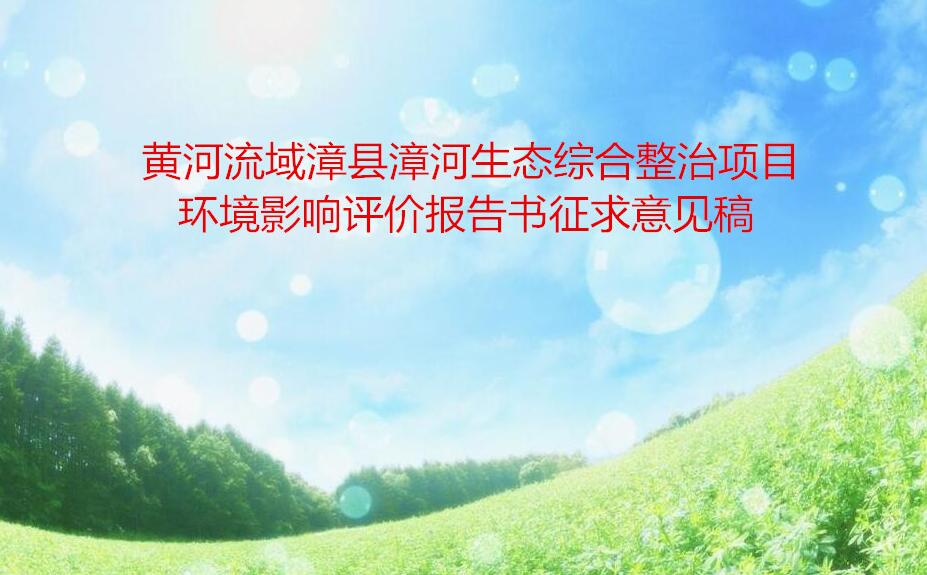 黄河流域漳县漳河生态综合整治项目  环境影响评价报告书征求意见稿
