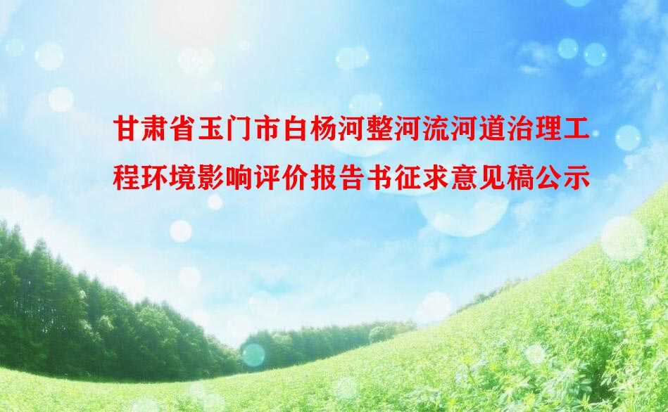 甘肃省玉门市白杨河整河流河道治理工程凯发k8天生赢家一触即发影响评价报告书征求意见稿公示