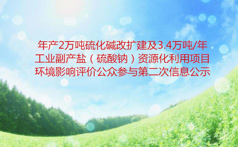 年产2万吨硫化碱改扩建及3.4万吨/年工业副产盐（硫酸钠）资源化利用项目环境影响评价公众参与第二次信息公示