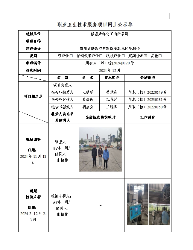 隆昌天祥化工有限公司