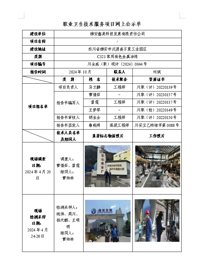 雅安鑫美科技發展有限責任公司
