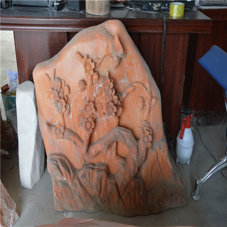 郑州晚霞红园林石雕塑 植物石雕出售
