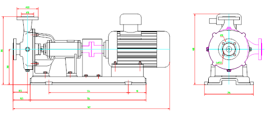 32SB180J喷淋泵外形结构图