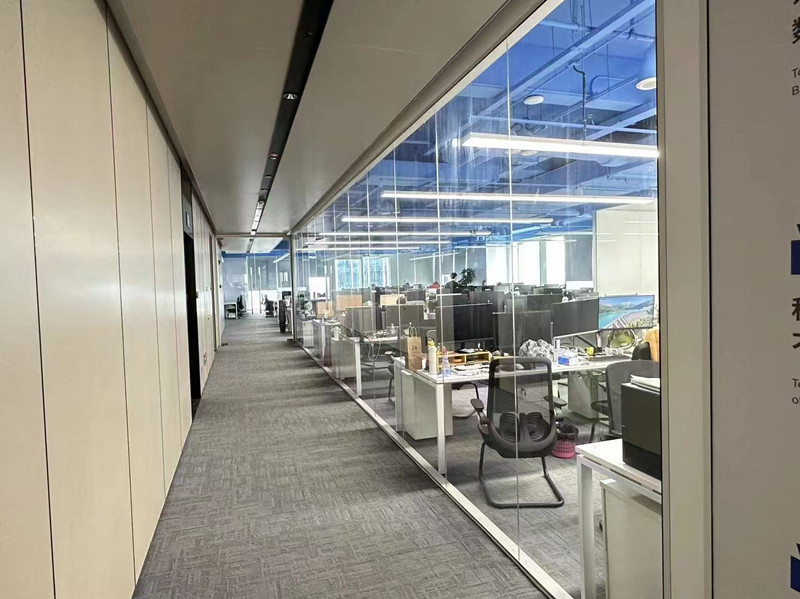 90全景单双玻隔断安装完工效果呈现