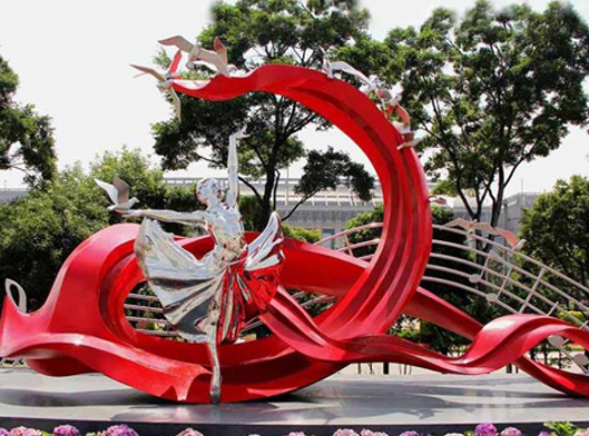 四川不锈钢雕塑定制地产售楼园林景观雕塑校园金属雕塑制作 园林雕塑、公共雕塑制作厂家