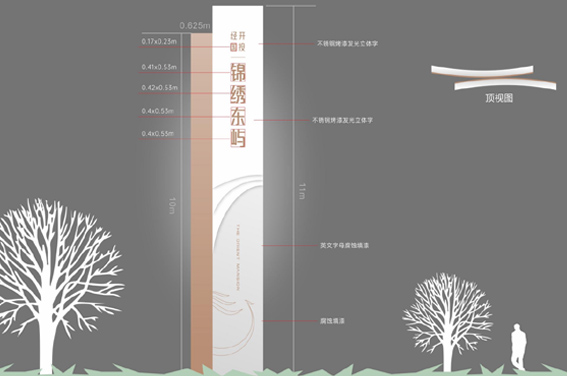 成都锦绣东屿精神堡垒设计方案 成都精神堡垒生产厂家 精神堡垒设计公司 标识标牌制作