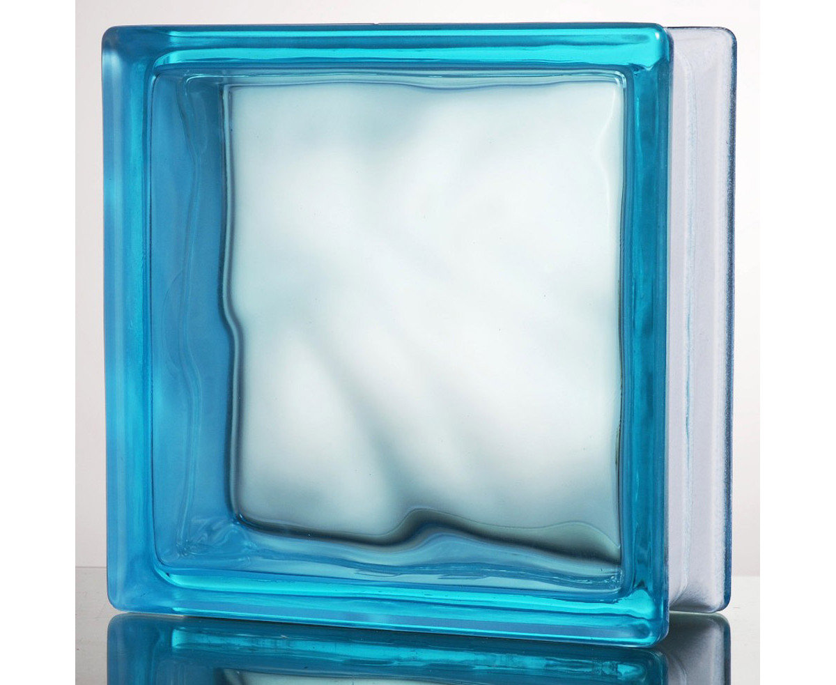彩色空心玻璃砖价格-宝石蓝云雾