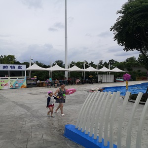 四川遂宁市圣莲岛，6连帽儿童乐园膜结构，项目面积：265平米