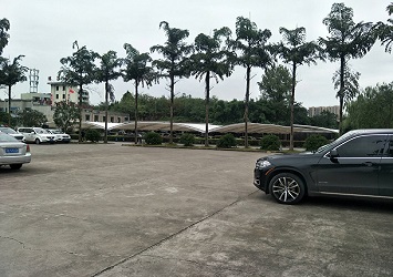 四川自贡市 项目名称：膜结构车棚 项目面积：展开面积2160平方米