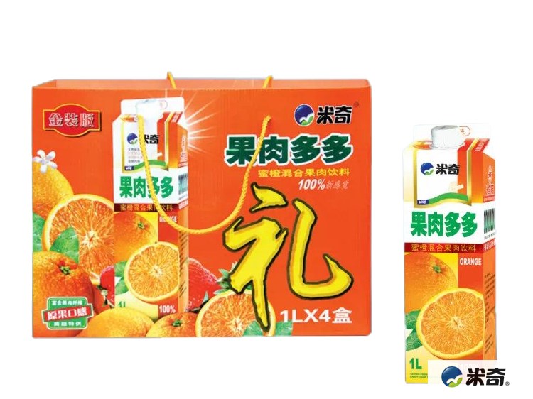 全國果肉多多蜜橙混合果肉飲料1L