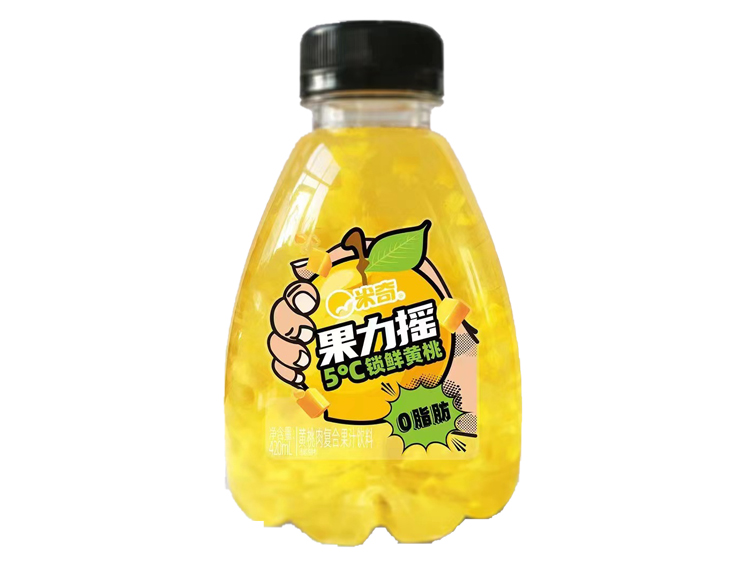 全國果力搖黃桃果肉果汁420ml