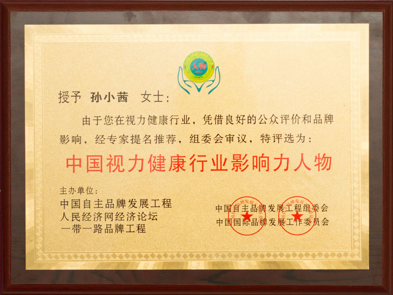 中国视力健康影响力人物
