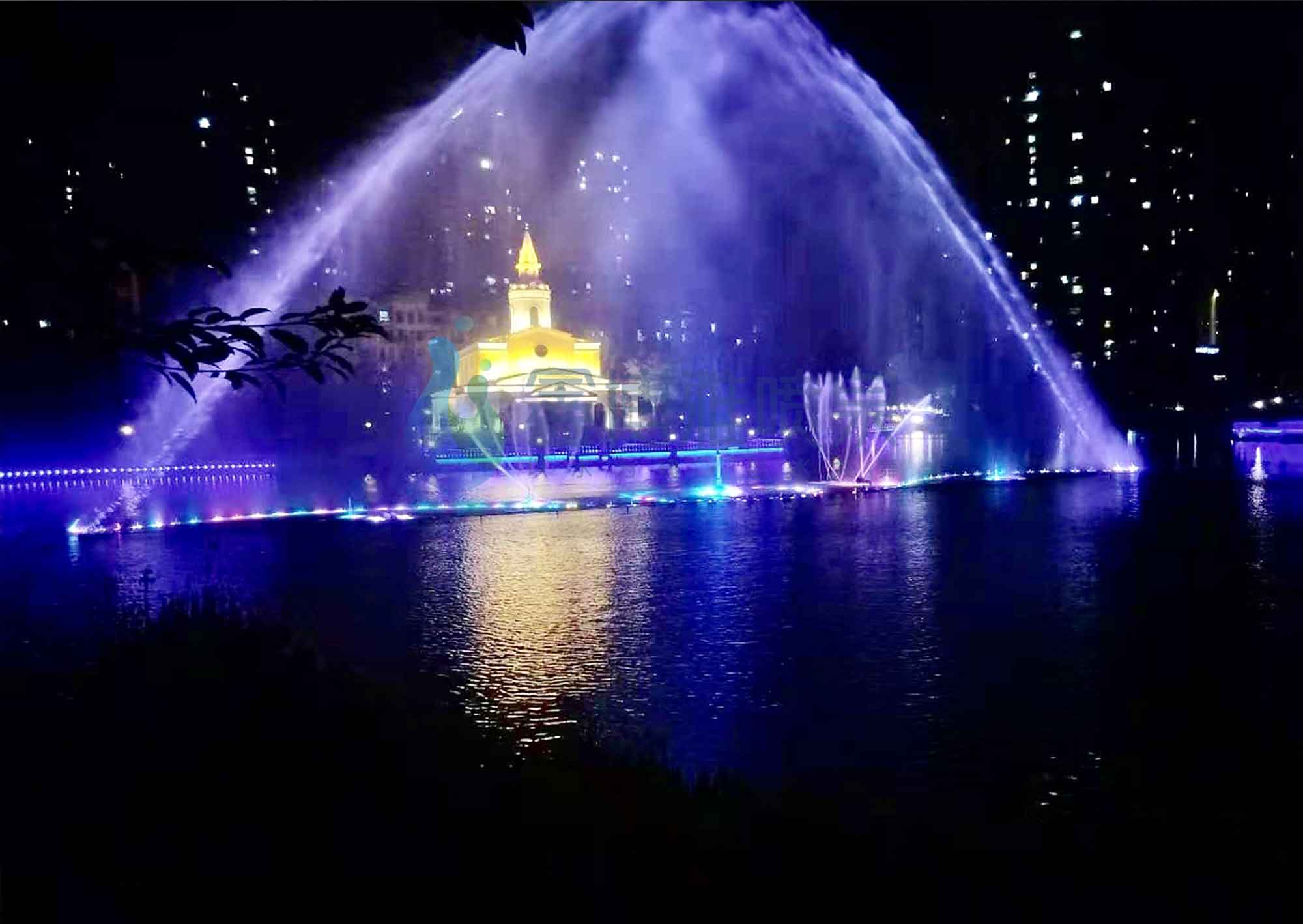 重慶潼南新鷗鵬教育城激光水幕電影音樂噴泉項目
