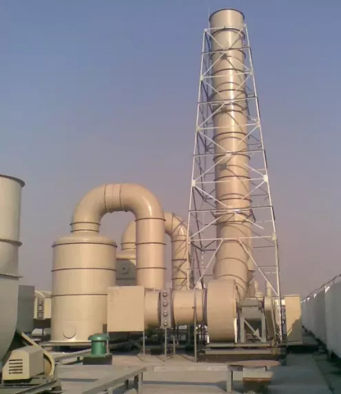 银川喷涂废气处理设备采用喷塔、光氧催化、低温等离子体综合处理系统