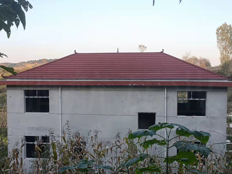 洛南县农房彩砂瓦新建坡屋面项目