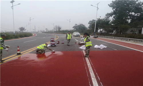渭南市国道彩色陶瓷颗粒防滑路面
