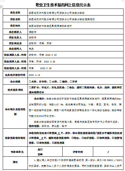 陜西省天然氣股份有限公司延安分公司安塞分輸站