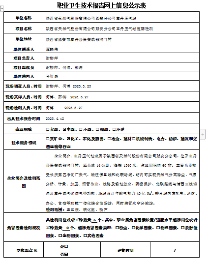 陜西省天然氣股份有限公司延安分公司志丹壓氣站