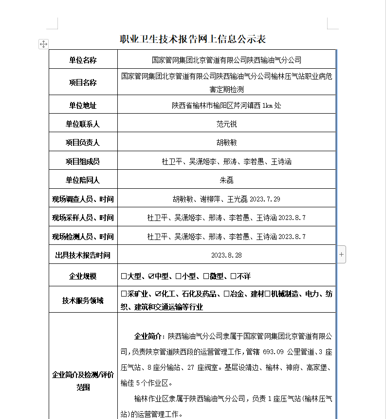 國家管網(wǎng)集團(tuán)北京管道有限公司陜西輸油氣分公司