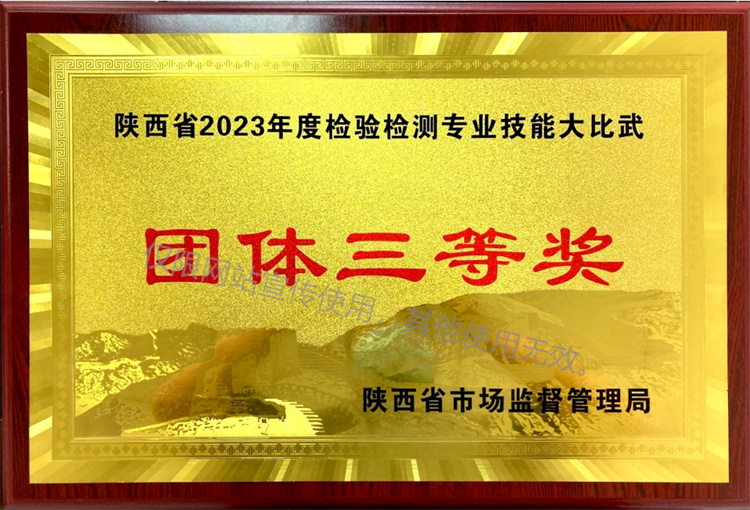 陕西省2023年度检验检测专业技能大比武 团体三等奖