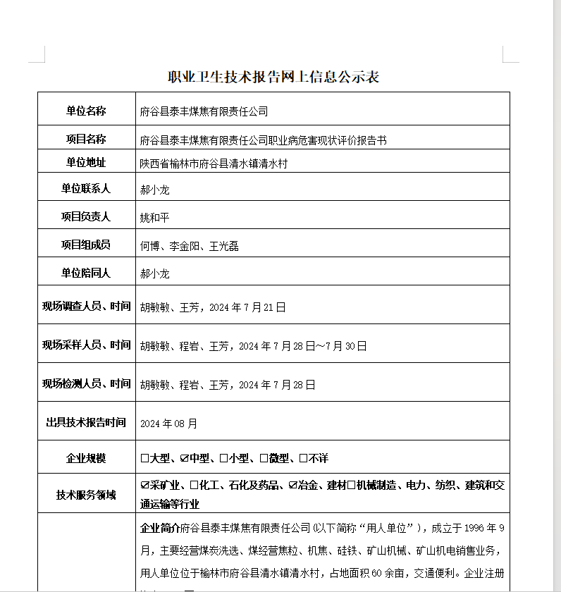 府谷縣泰豐煤焦有限責任公司