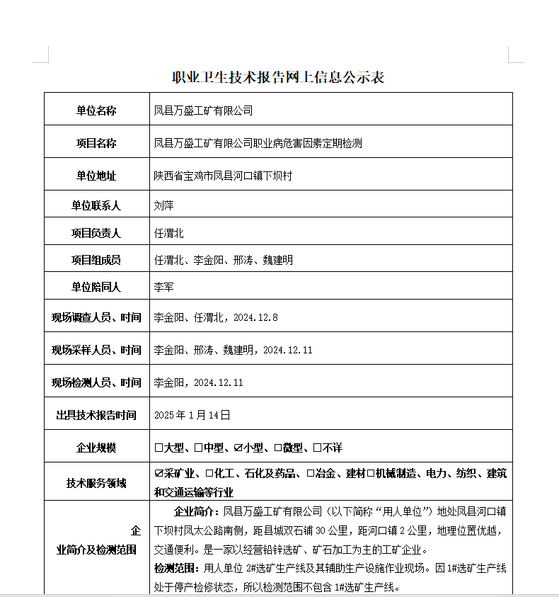 鳳縣萬盛工礦有限公司