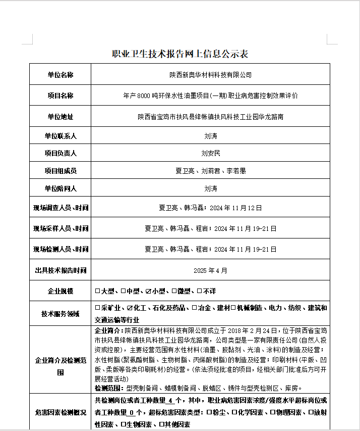 陕西新奥华材料科技有限公司