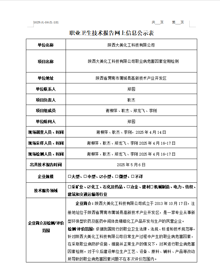 陜西大美化工科技有限公司