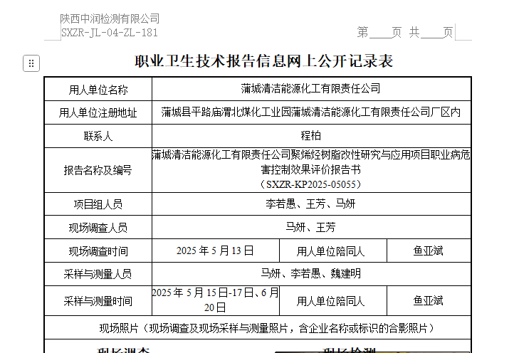 蒲城清洁能源化工有限责任公司