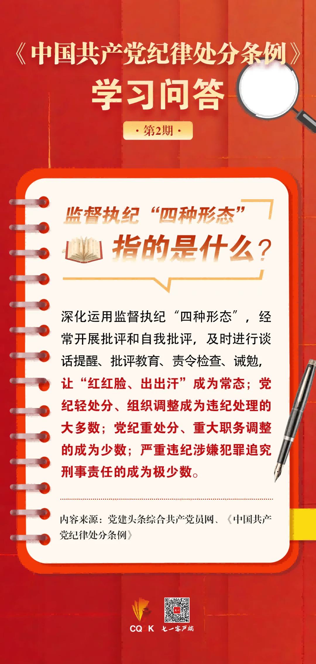 黨紀(jì)學(xué)習(xí)｜監(jiān)督執(zhí)紀(jì)“四種形態(tài)”指的是什么？
