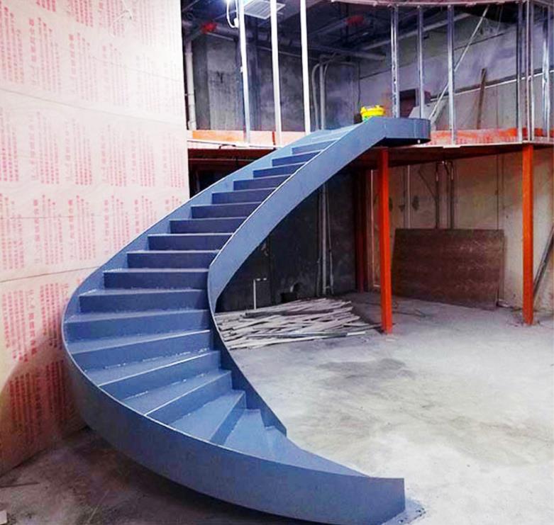 安康室内钢结构旋转楼梯施工