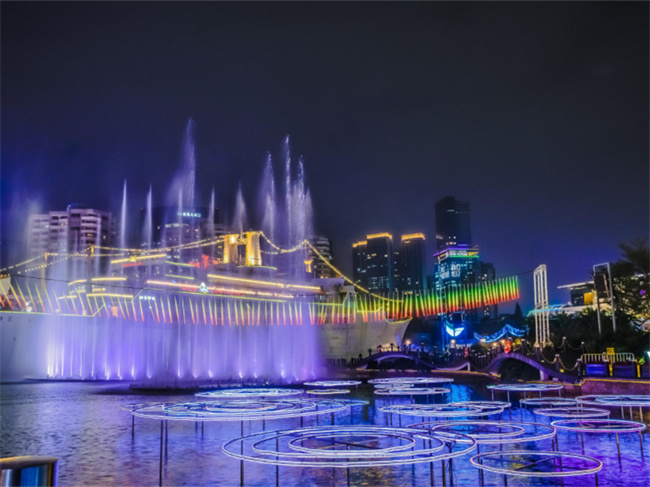 西安音乐喷泉：水舞奇观展现城市韵律