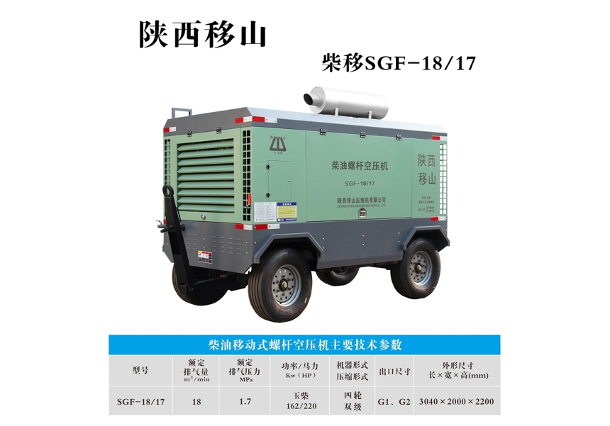 柴油移动式螺杆空压机SGF-18/17
