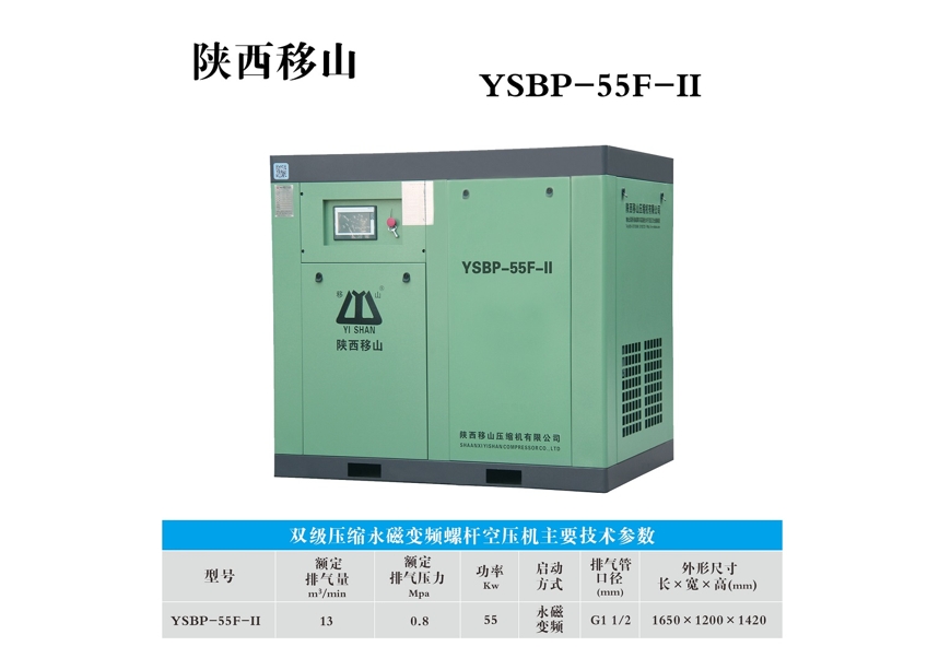 山西双级压缩永磁变频螺杆空压机YSBP-55F-II