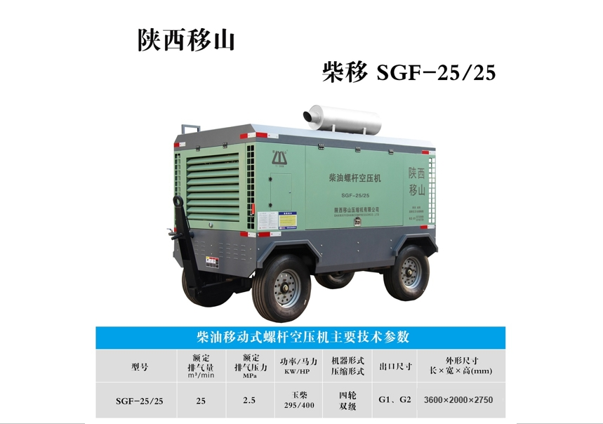 柴油移动式螺杆空压机SGF-25/25