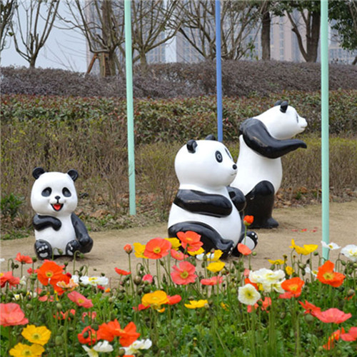 成都不锈钢雕塑-熊猫