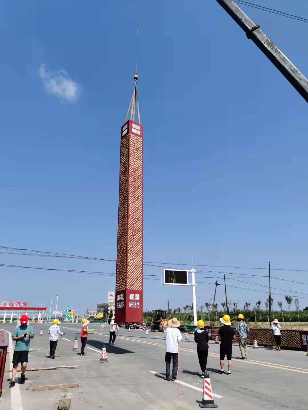 甘肅慶陽合水收費站12米景觀燈案例