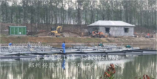 河南喷泉公司大型漂浮喷泉安装实景