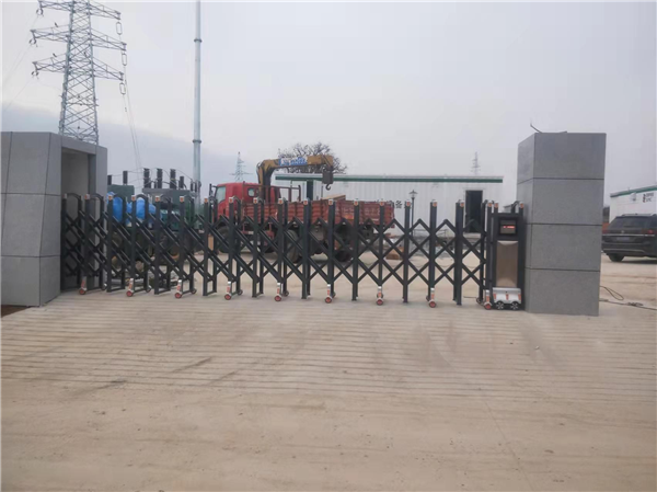 渭南市白水电厂电动伸缩门安装完成交付使用
