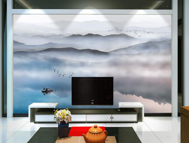 一个电视背景墙无缝壁画能花多少钱