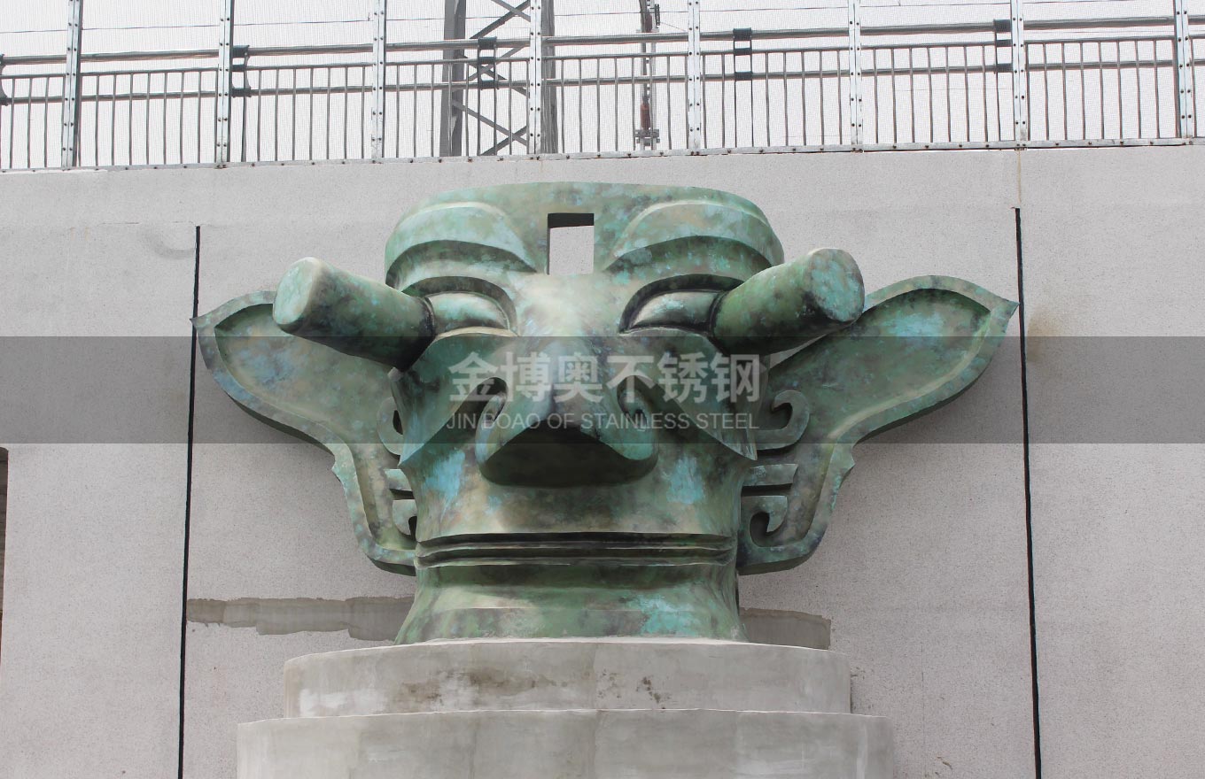 四川三星堆旅游大道不銹鋼銅雕塑雕塑-成都金博奧