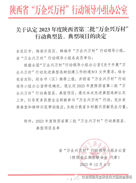 喜讯！狮子会游戏金山中药材项目被认定为陕西省第二批“万企兴万村”行动典范项目