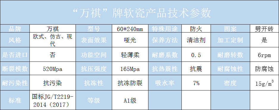 湖北柔性饰面砖