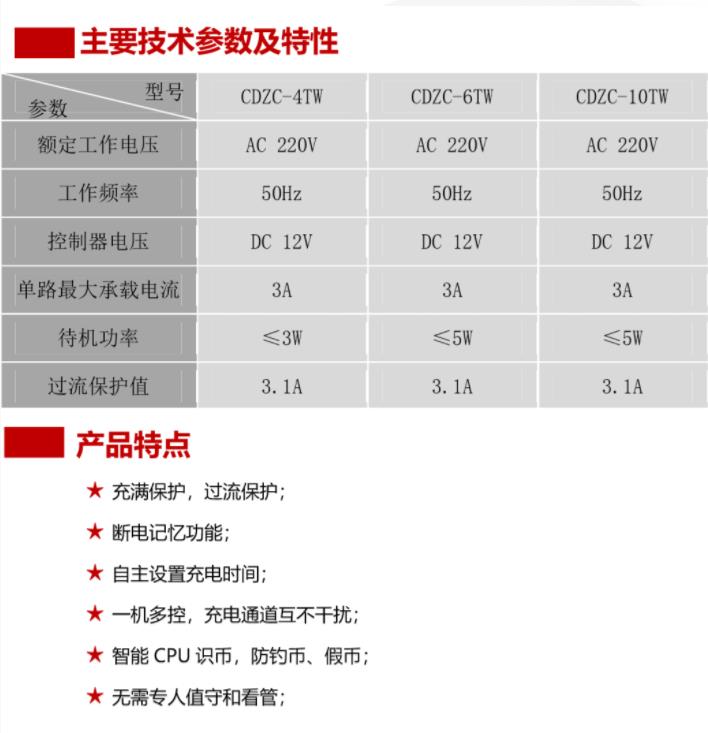 CDZC-□T(W)系列4路、6路、10路智能充电站