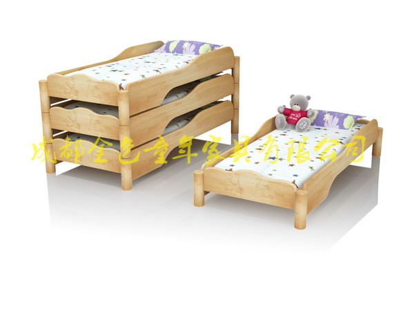 成都實木幼兒床-重疊床