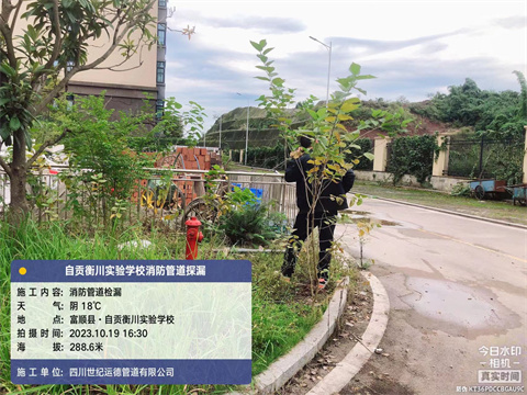 自贡衡川实验学校消防管道漏水探测