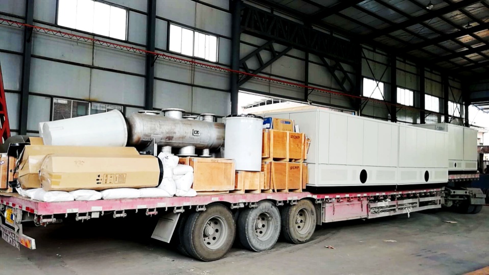 新疆哈密常壓電熱水鍋爐成套設備發貨進行中！